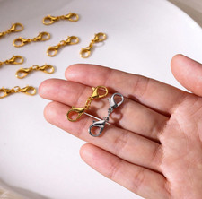 Double Lobster Clasp Extender 5 Pcs Double Claw Connector Silver/Gold Bracelet