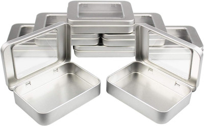 Goodma 8 Stück Rechteckiges Metall Leere Klappdosen Home Storage Container Organ