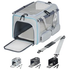 Cat, Dog Carrier for Pets up to 15 lbs, Soft-Sided Collapsible Pet Carrier wi...