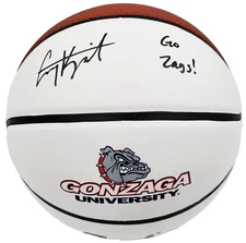 Corey Kispert Signed Gonzaga Bulldogs White Logo Basketball "Go Zags!" MCS Holo