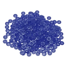 100pcs Resin Sewing Buttons 3/8" Round Flat 4-Hole Craft Buttons, Dark Blue