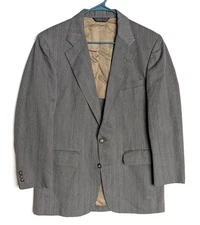 BERKSHIRE HOUSE H.S. EATON Vtg 80s Gray Striped BLAZER SUIT COAT JACKET 40S