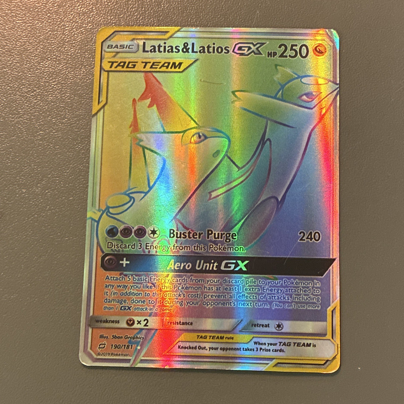 The Pokémon Company Latias & Latios GX 190/181 SM-Team Up Secret Full Art Holo