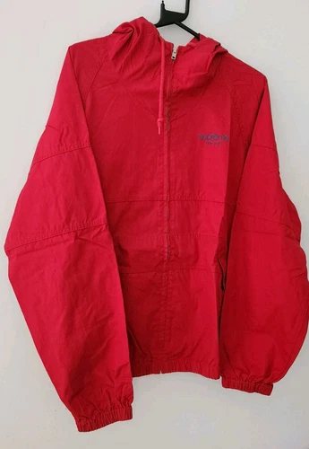 Veste raglan à capuche coton SS18 Supreme taille M rouge moyen imperméable