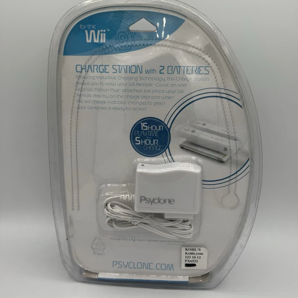 Psyclone Wii Dual Charge Station w/ Remote Control Batteries Motion Plus New - Image 2 of 2