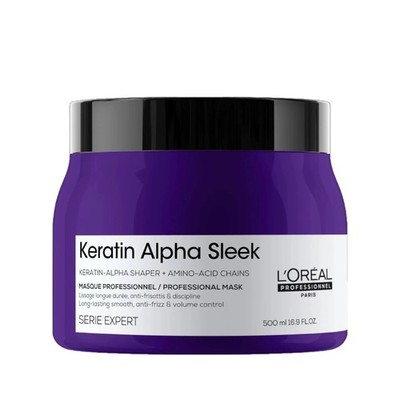 L'Oreal Keratin Alpha Sleek Maschera - 500 Ml