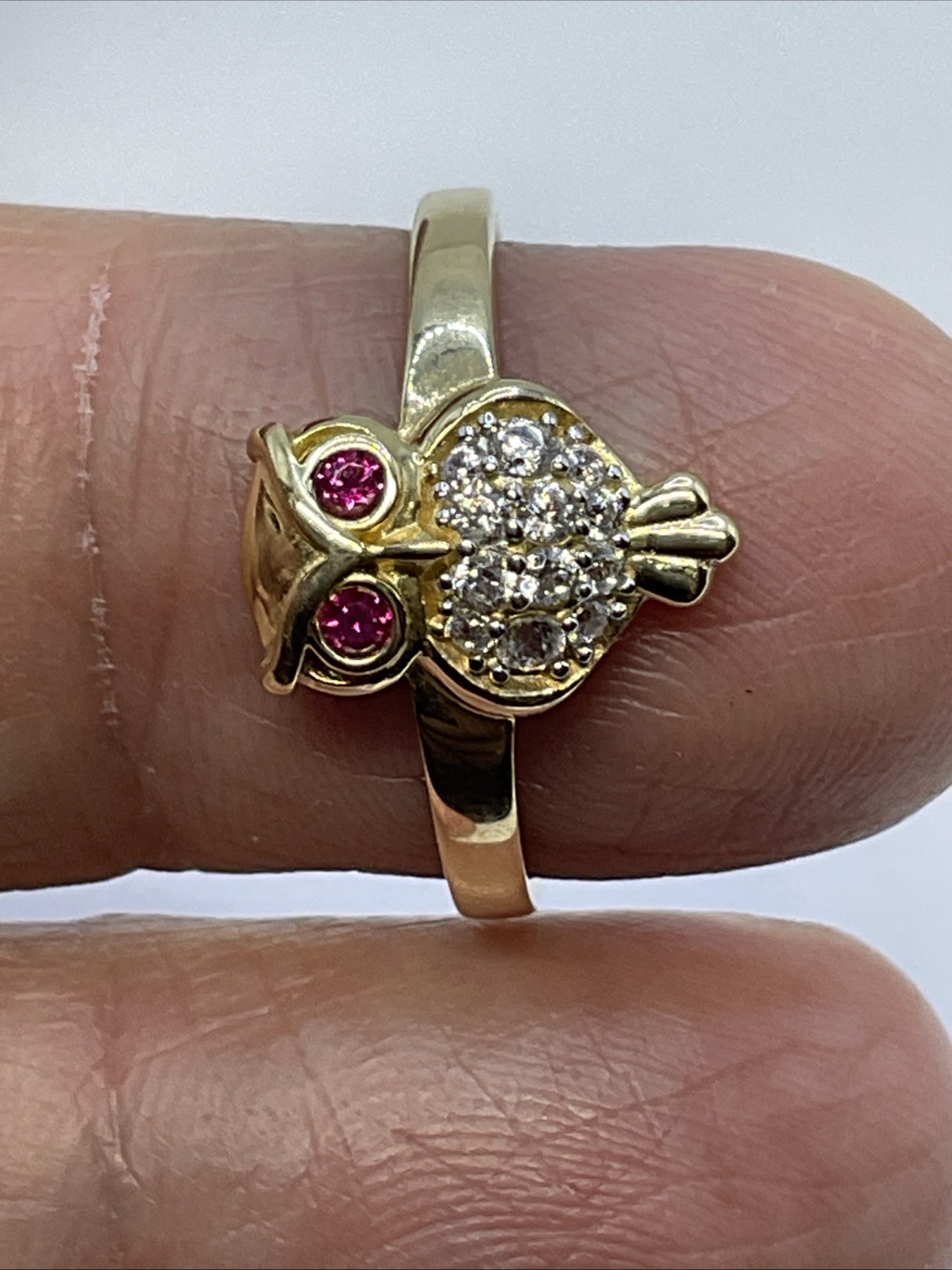D&B Solid 14K Yellow Gold Created Ruby & White CZ… - image 18