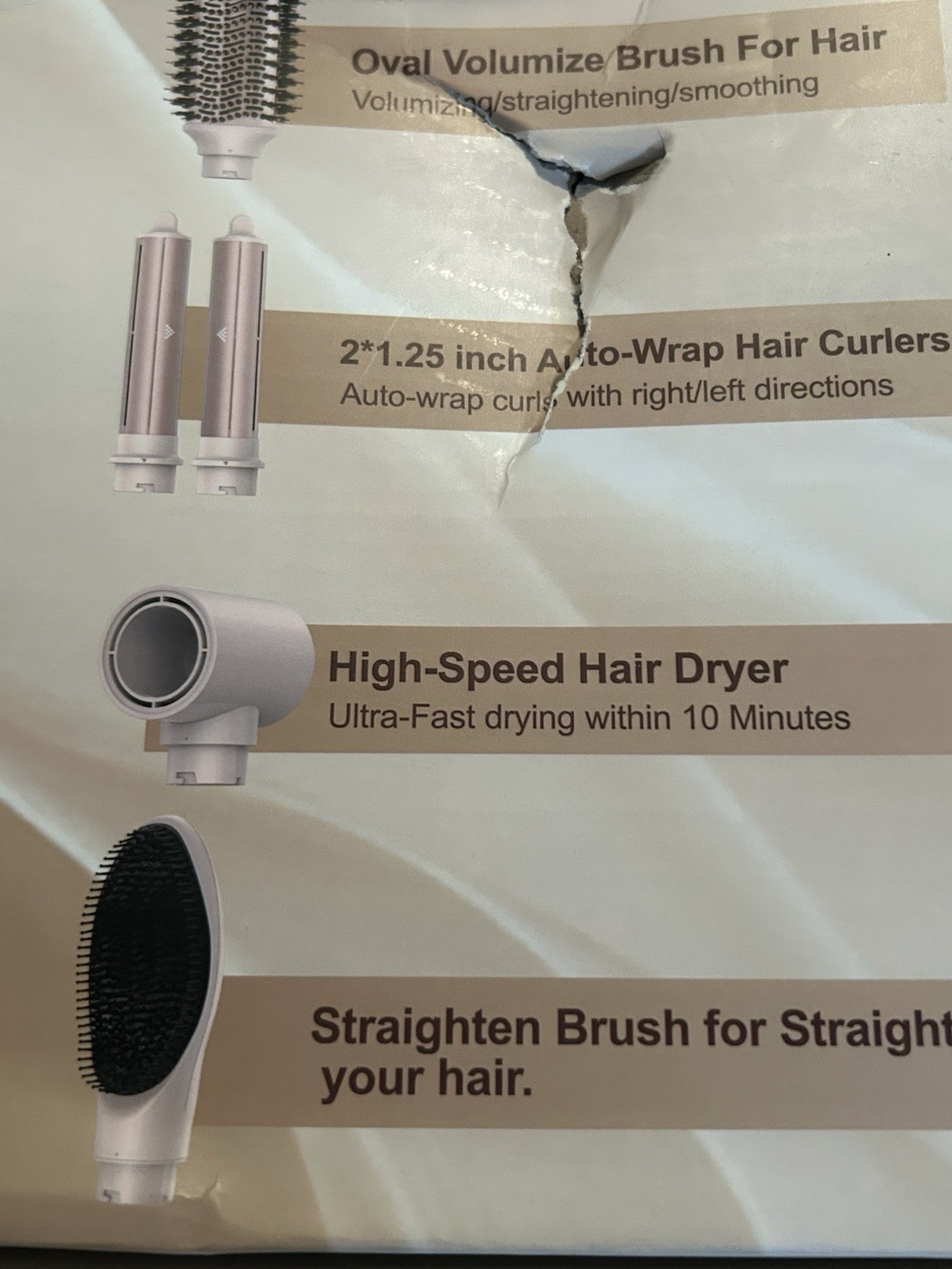 5 in 1 Hair Dryer Brush Fast Blow Dry & Curling Styling Tool Included Travel Bag