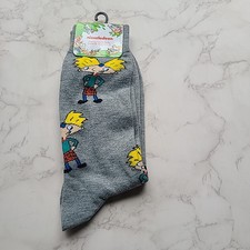 Hey Arnold Nickelodeon Unisex 1 Pair Socks Size 6-12 90s Nostalgia Mens Womens