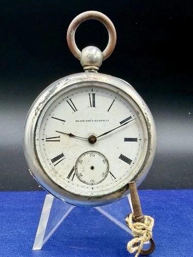 Antique Elgin G.M. Wheeler Coin Silver Pocket Watch c.1874 – 18s – Key Wind