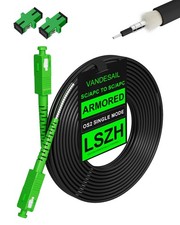 VANDESAIL 40M/131ft SC/APC Fiber Optic Internet Cable Extension, 40M, Black