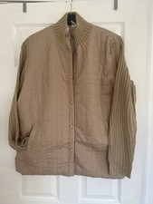 Damart Light Quilted KnittedArms High Neck Camel QuiltedJacket size L UK16/18