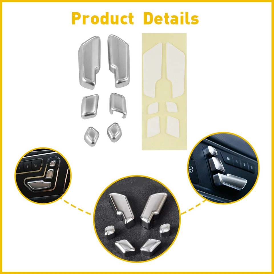 Door Seat Button Switch Cover Trim For 2010-14 Mercedes-Benz C300 E250 E350 E550 Foto 3 de 4
