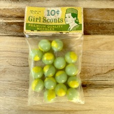 Vintage Girl Scout Glass Marbles (16) Made In The USA