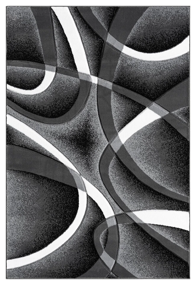 Modern Abstract Area Rug Hand Carved Geometric Carpet For Living Room PR1001 - Image 2 of 4