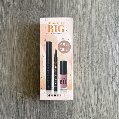 Morphe Make It Big Mascara, Eyeliner, & Lip Trio Set, New In Box