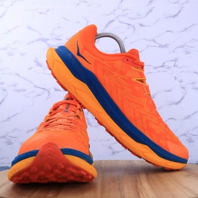 Hoka One One Tecton X Orange Blue Athletic Mesh Running Shoe Sneaker Men Sz 9.5D