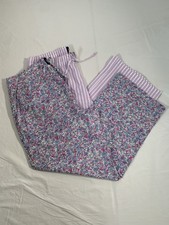 Gap NWT Women's Large 2 Pack Cotton Purple Stripe  Purple Floral Pajama Pants