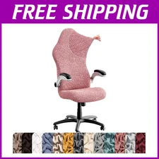 Stretch Office Chair Slipcover - Coral Pink - Zipper Closure
