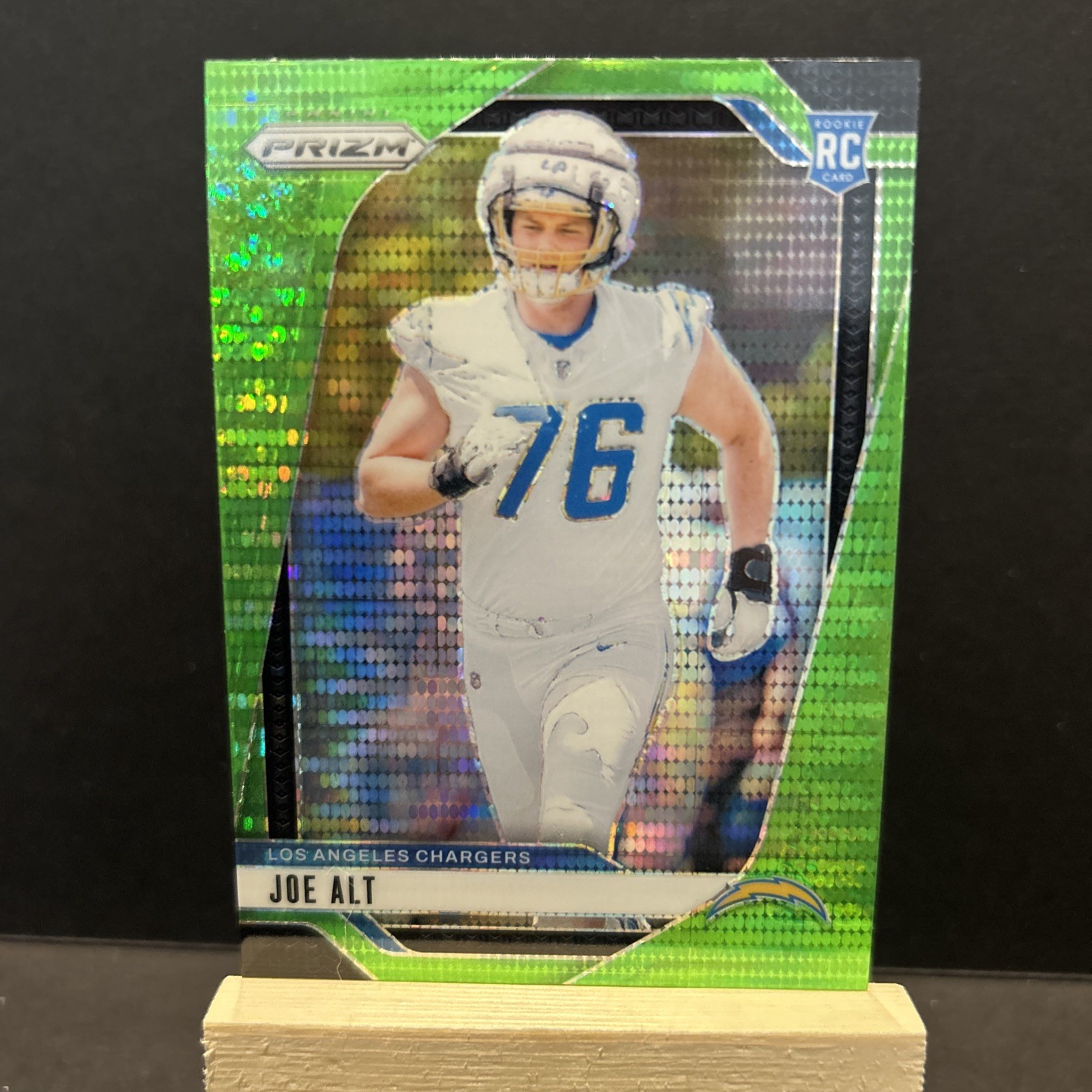 Joe Alt 2024 Panini Prizm #353 Los Angeles Chargers RC Neon Green Pulsar