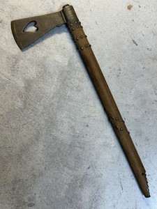 1800’s Native American Cherokee Indian Heart-Cutout Trade Tomahawk – Hand-Forged
