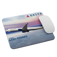 Delta Air Lines Airbus A330-900NEO Mouse Pad 9.5x7.75 inch Pilot Trading Card
