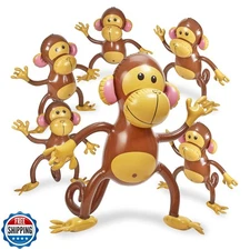 Playbees Large Inflatable Monkey 27" - 6 Pack Blow Up Animal Party Favors - I