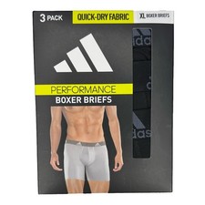 Adidas Boxer Briefs 4 pk Black Moisture-Wicking Performance Mesh extra large XL