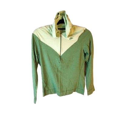 Nike Women s Hoodie M Green Color Block Pullover Warm Up Jacket Athletic