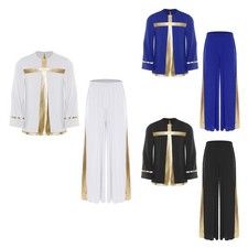 Mens Sets Praise Dancewear Group Outfit Liturgical Dance Festival Worship Tunic