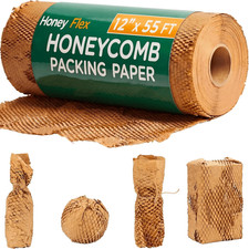 12" X 55FT Honeycomb Packing Paper Roll for Moving & Shipping – Expandable