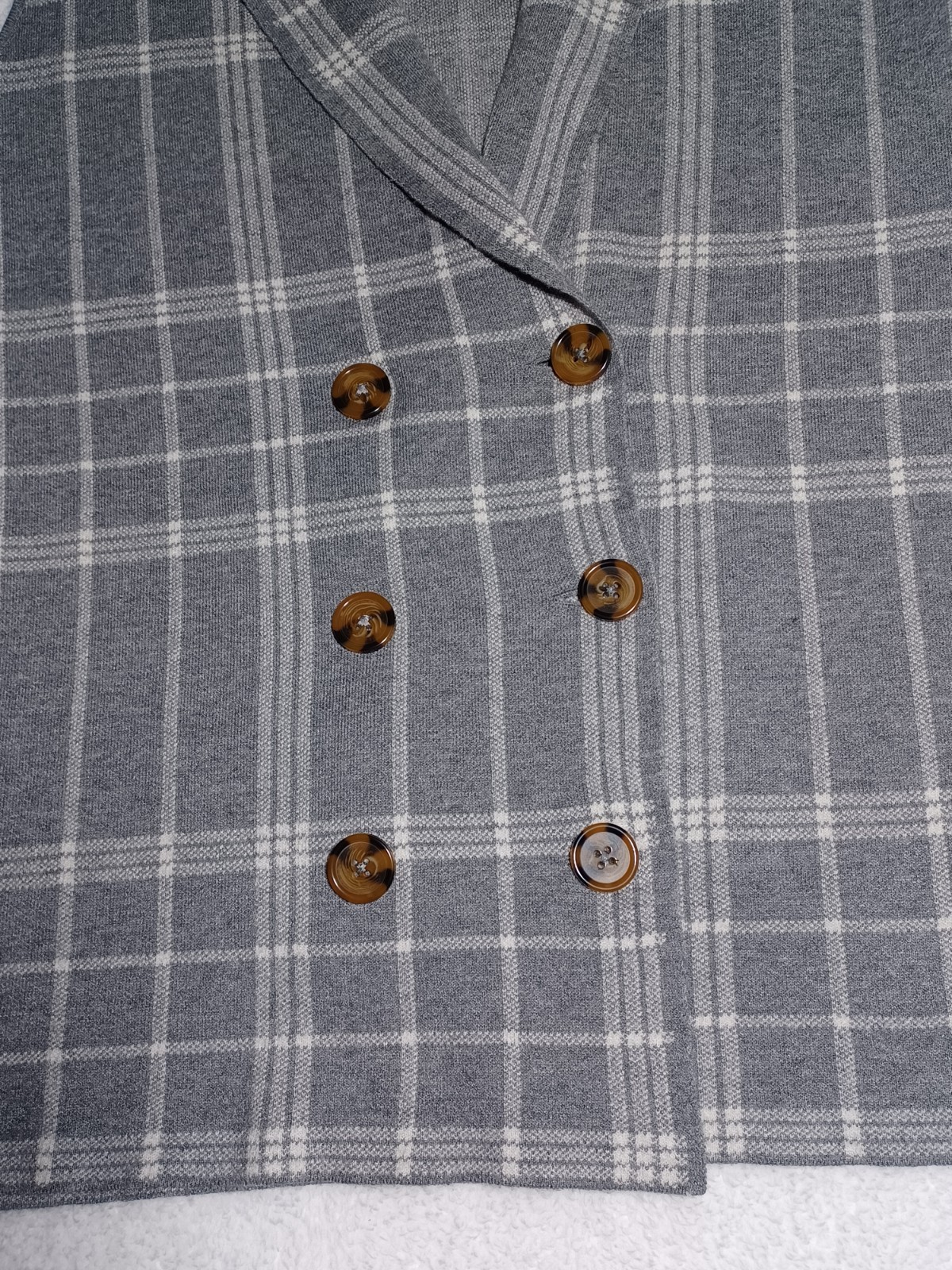 Marled Double Breasted Button Front Collared Plai… - image 3