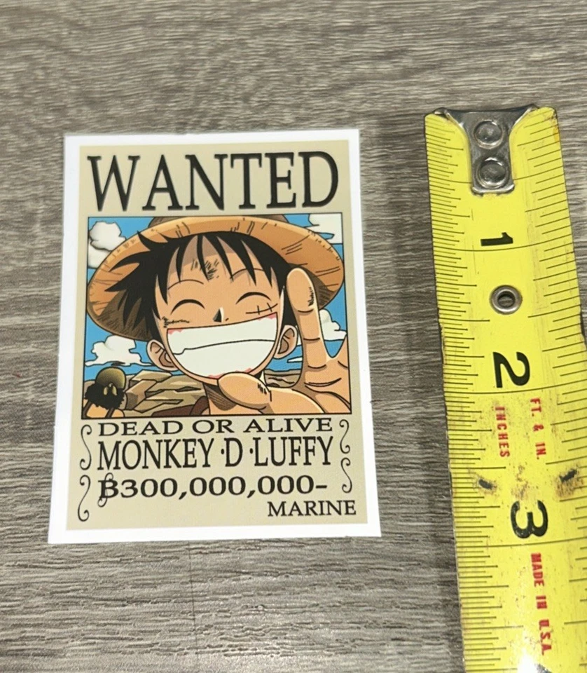 Laptop/Phone Sticker Wanted Dead Or Alive Monkey D Luffy ￼ - Image 2 of 3