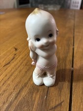Vintage Lefton Bisque Porcelain Kewpie Baby Girl Figurine Pink Bloomers 4  
