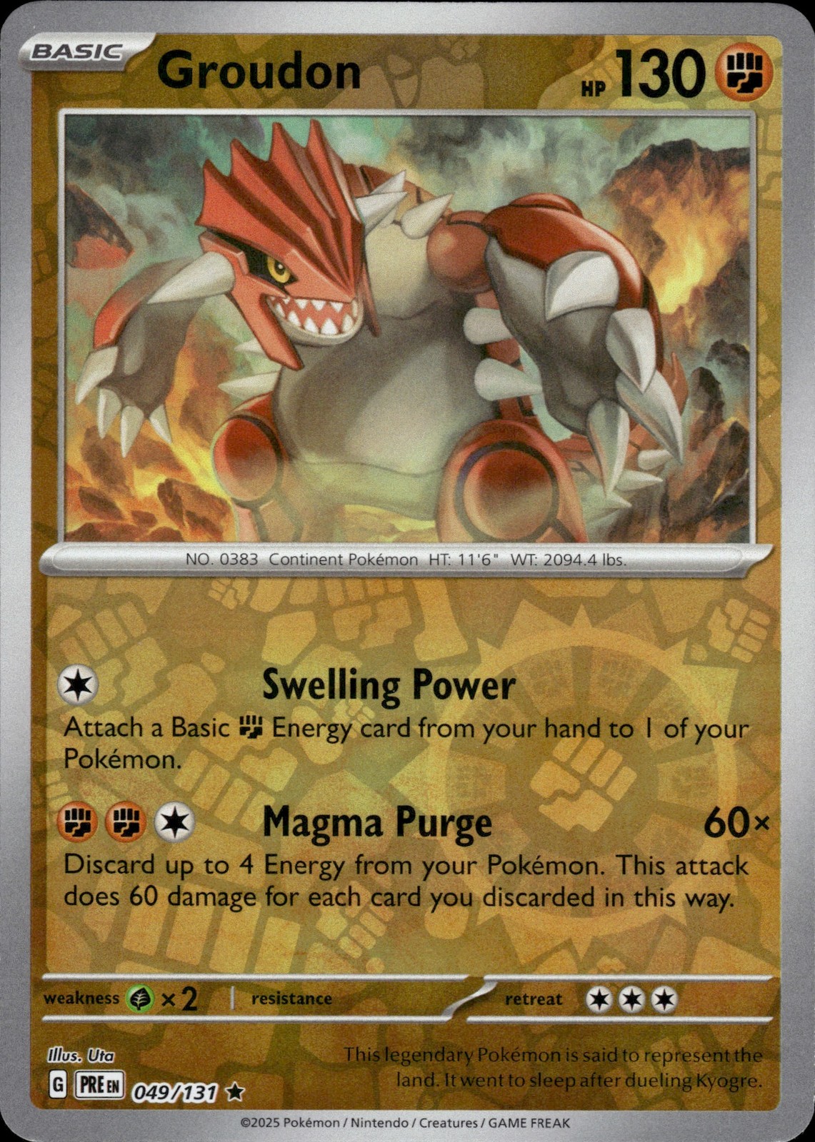 Groudon | 49 | Pokemon | Prismatic Evolutions | Reverse Holo | 50% off 2nd Item