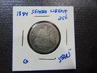 Tough Date!!  1844  Seated Liberty Quarter 25c " Stars" Variety