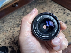 Minolta MD W.Rokkor 28mm f3.5 Lens. With OG Minolta front cap.