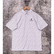 Straight Down Polo Shirt Medium Mens Football Print Performance Fabric Golf