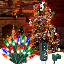 300 Bulbs 70Ft Musical Christmas Lights, Christmas Xmas Tree Music Lights with 2