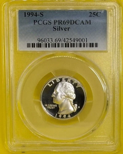 1994 S 25C Silver Washington Quarter Proof PCGS PR69DCAM