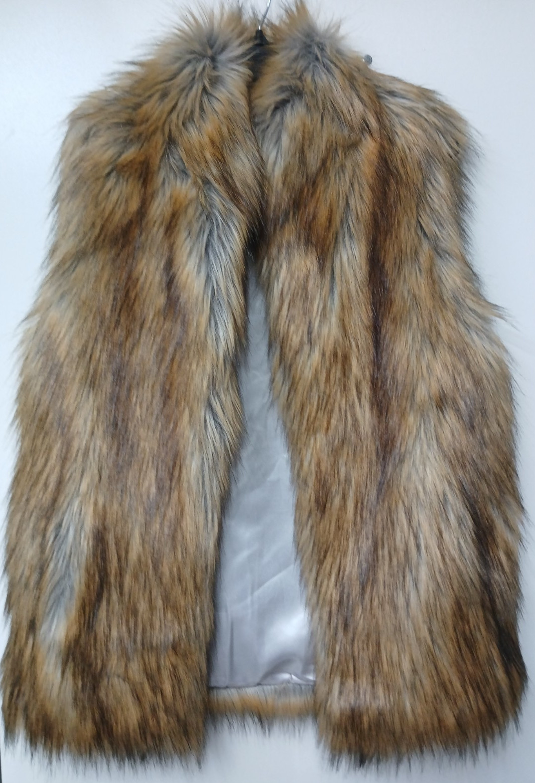 Donna Salyers' Fabulous Furs Ladies Size Small Brown Faux Fur Open Front Vest