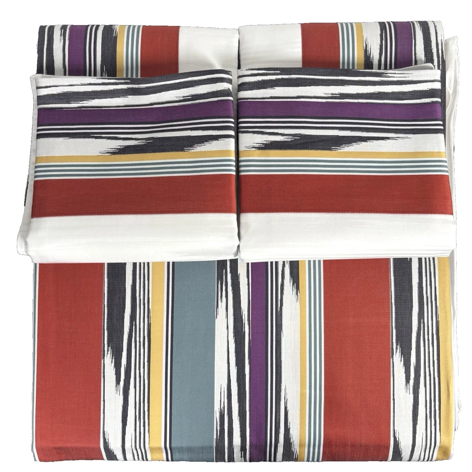 Missoni Duvet Cover Set Striped Flame Multicolor Yarn Dyed Cotton Italy Bedding - Image 3 of 4