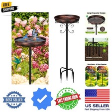 35In Metal Bird Bath for Outside, Vintage Freestanding Birdbaths  Birdfeeder...