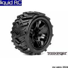 Roapex R/C R2004-B2 Morph 1:10 Stadium Truck Tire Black Wheel with 1/2 Offset