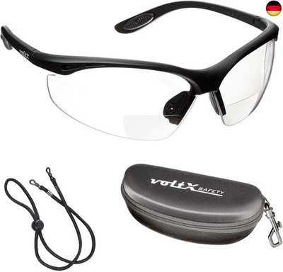 voltX CONSTRUCTOR BIFOKALE Schutzbrille mit Lesehilfe (KLAR +3.5 Dioptrie) CE