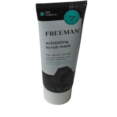 Freeman Charcoal Coconut Scrub Mask 3oz Exfoliating Face Cleanser