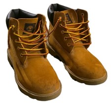 Timberland Waterproof Brown Leather Ankle Boots Unisex Kids Lace-Up Flat Casual