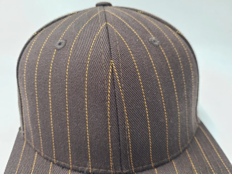 Top of the World Blank Plain Pinstripes Fitted 7 1/4 帽子羊毛混纺棕色 — 第 4/4 张图片