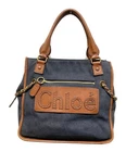 Chloe Harley Denim Tote Bag Navy #TFB8137