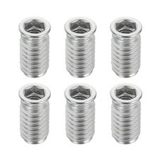 6Pcs Threaded Inserts Nuts, M8x25mm Hex Socket Drive Nut Inserts for Wood
